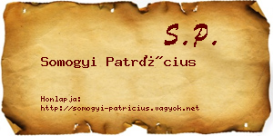 Somogyi Patrícius névjegykártya